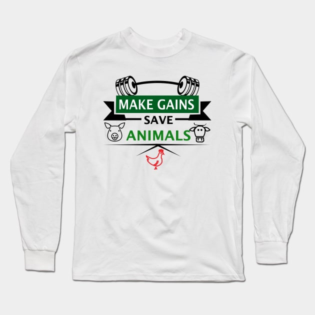 VEGAN GAINS - Online Exclusive Long Sleeve T-Shirt by rafacintron